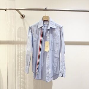 🚩steal Authentic Thom Browne Light Blue Button Down Shirt